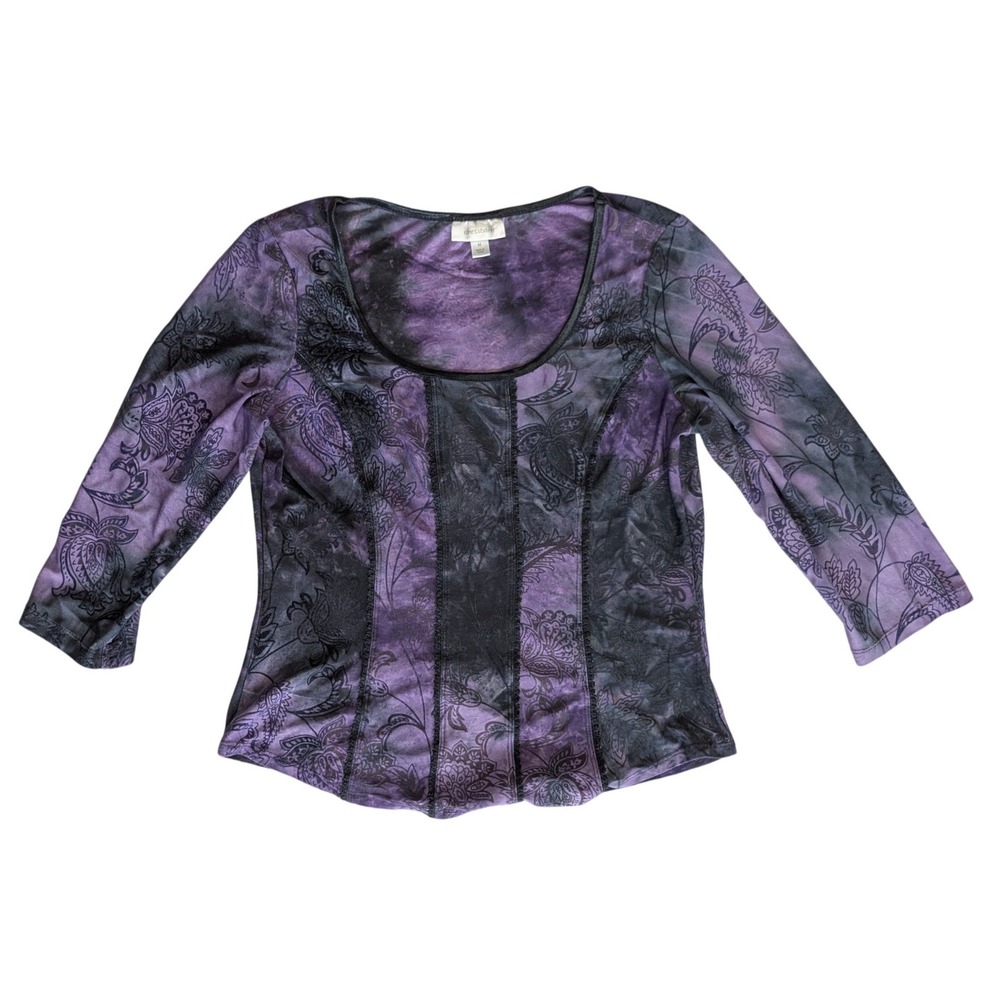 Vintage‎ Dress Barn Medium Top Purple Goth Whimsigoth Witch Phoebe Buffay
